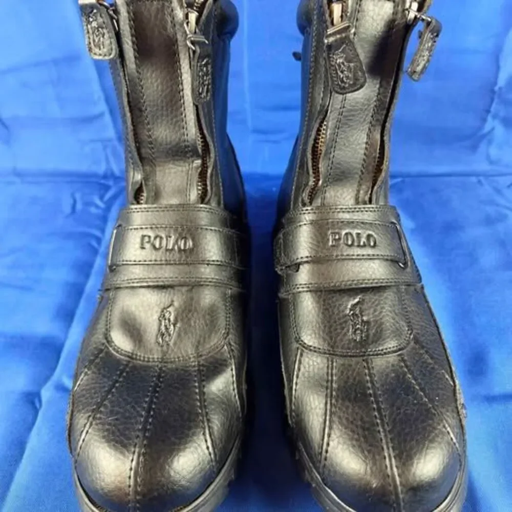 Polo Ralph Lauren Conquest Hi III black leather boots
